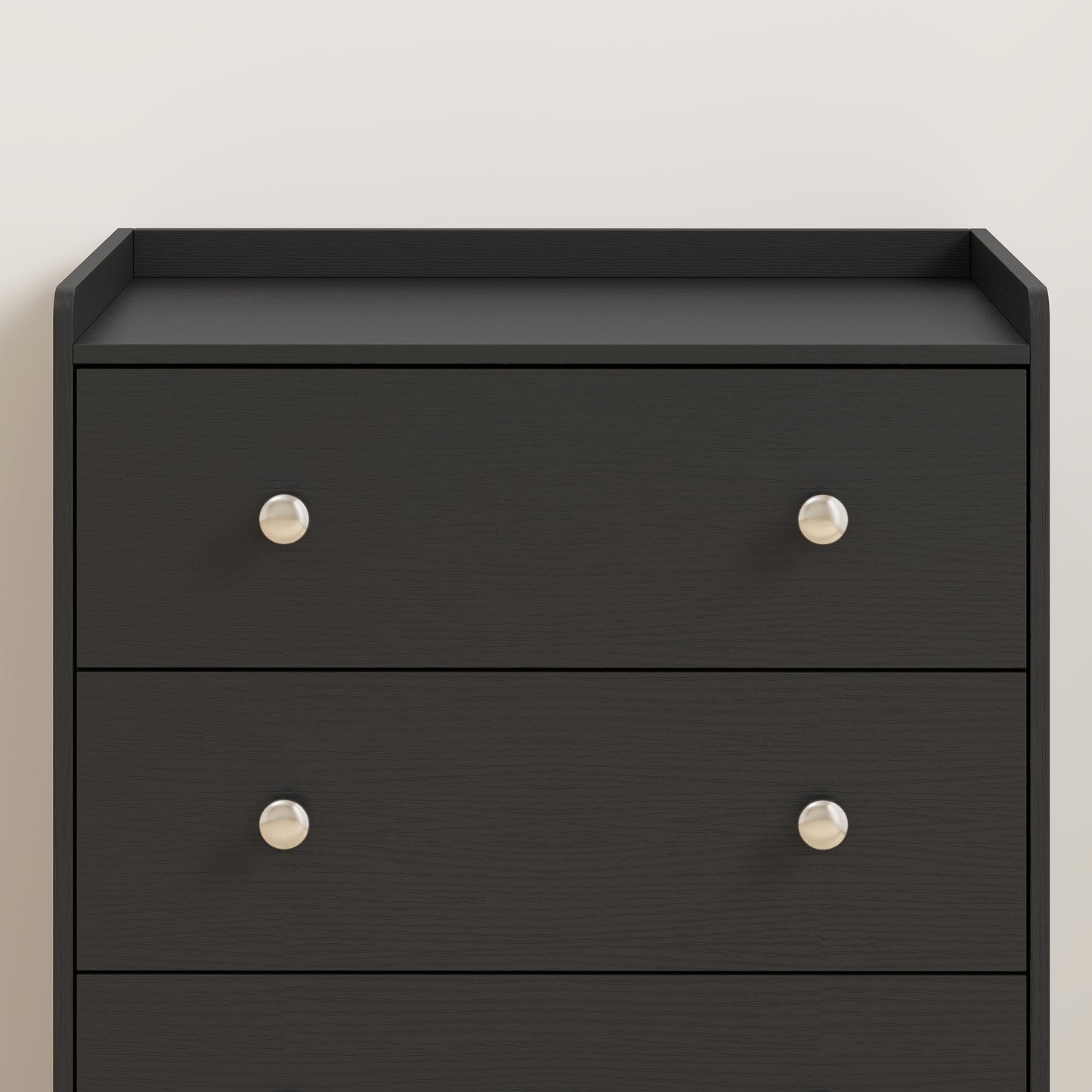 HOMCOM 4 Drawer Chest of Drawers, Modern Dresser for Bedroom, Storage Cabinet for Living Room Entryway, Black Wood Effect