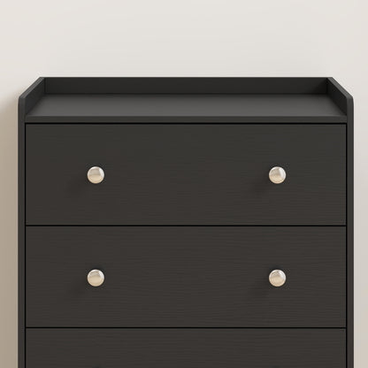 HOMCOM 4 Drawer Chest of Drawers, Modern Dresser for Bedroom, Storage Cabinet for Living Room Entryway, Black Wood Effect