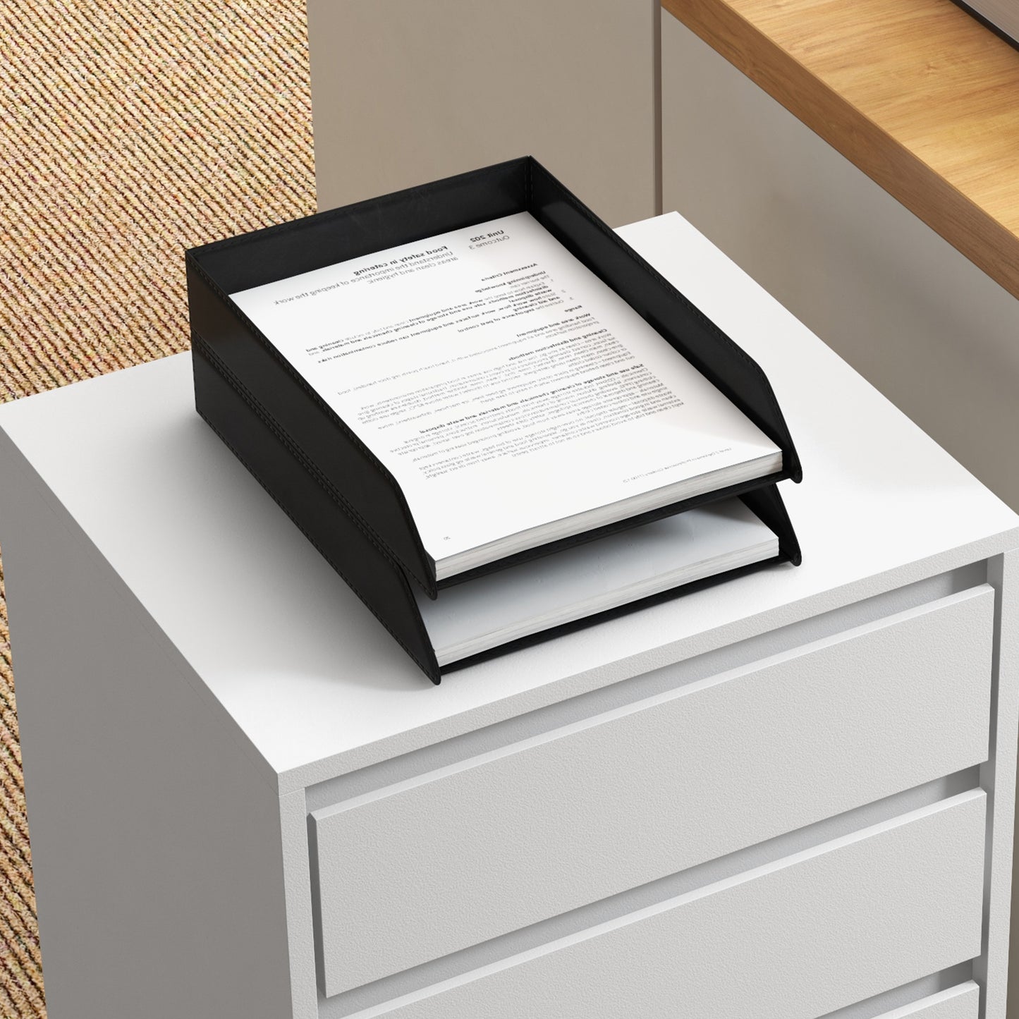 HOMCOM Four-Drawer Office Filing Cabinet, with Wheels - White