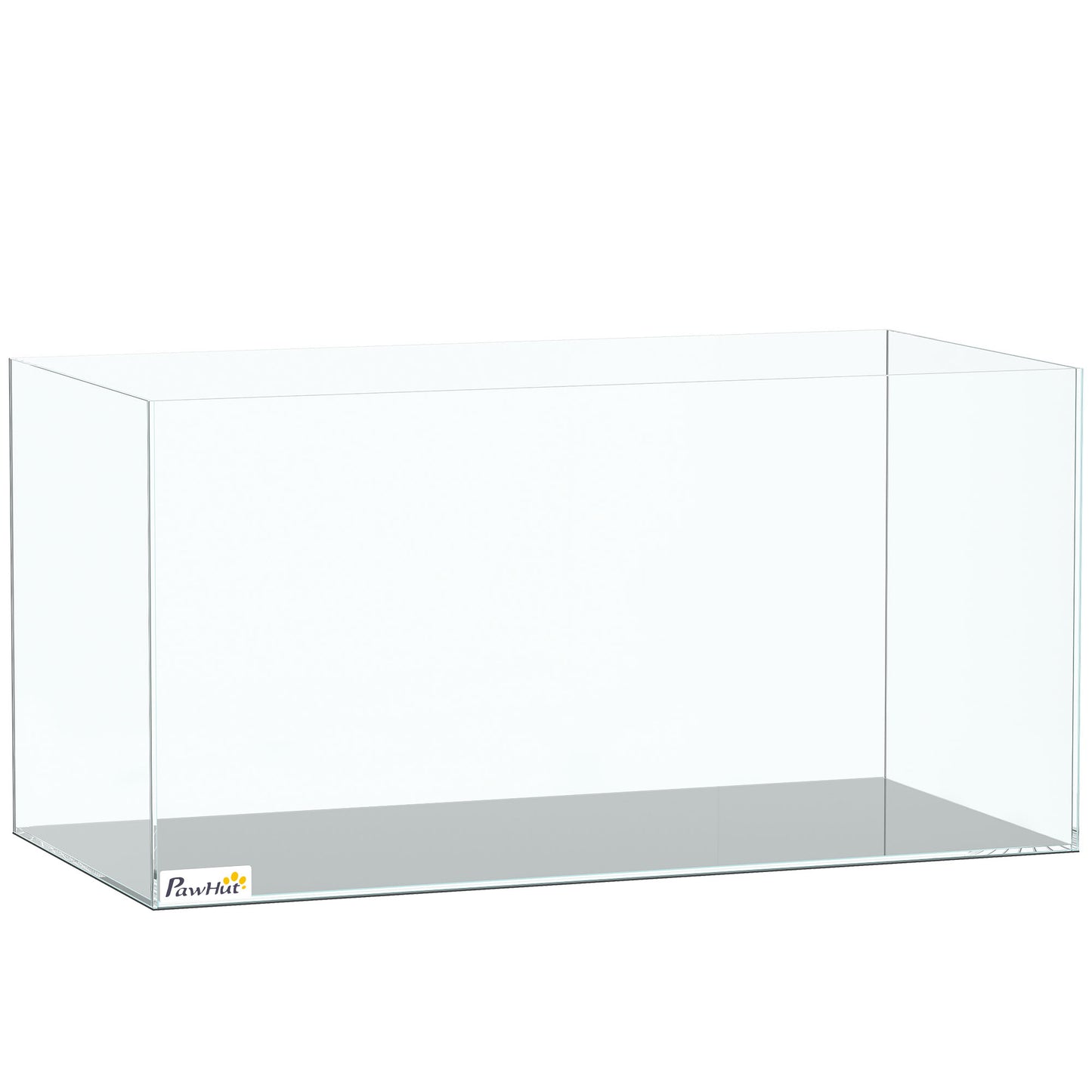 PawHut Fish Tank Bare Glass for DIY Glass Aquarium with Protective Base Mat 51L Transparent for Fish Shrimps