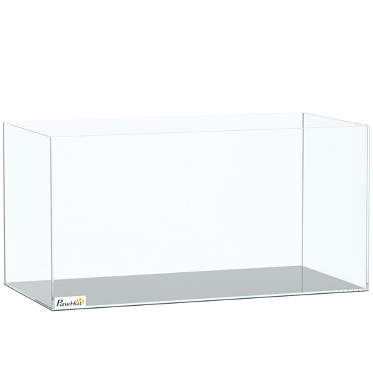 PawHut Fish Tank Bare Glass for DIY Glass Aquarium with Protective Base Mat 51L Transparent for Fish Shrimps