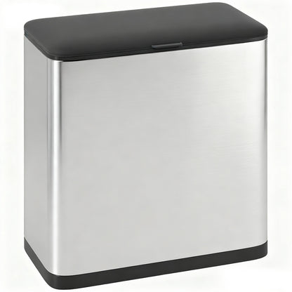 HOMCOM 8L Hanging Kitchen Bin, Rubbish bin with Lid and Removable Inner Bucket for Under Cabinet Door, Under Sink, Office