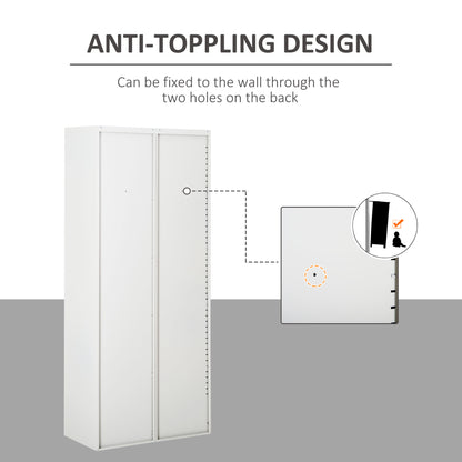 Vinsetto Lockable Filing Cabinet Tall Adjustable Shelf Large Office Storage for Office Use, White