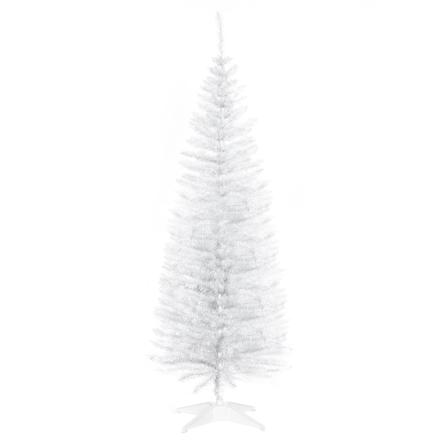 HOMCOM 5ft Unlit Artificial Christmas Tree, Pencil Slim Xmas Tree with Solid Stand and Realistic Branches, White--ChewyGames-ChewyGames