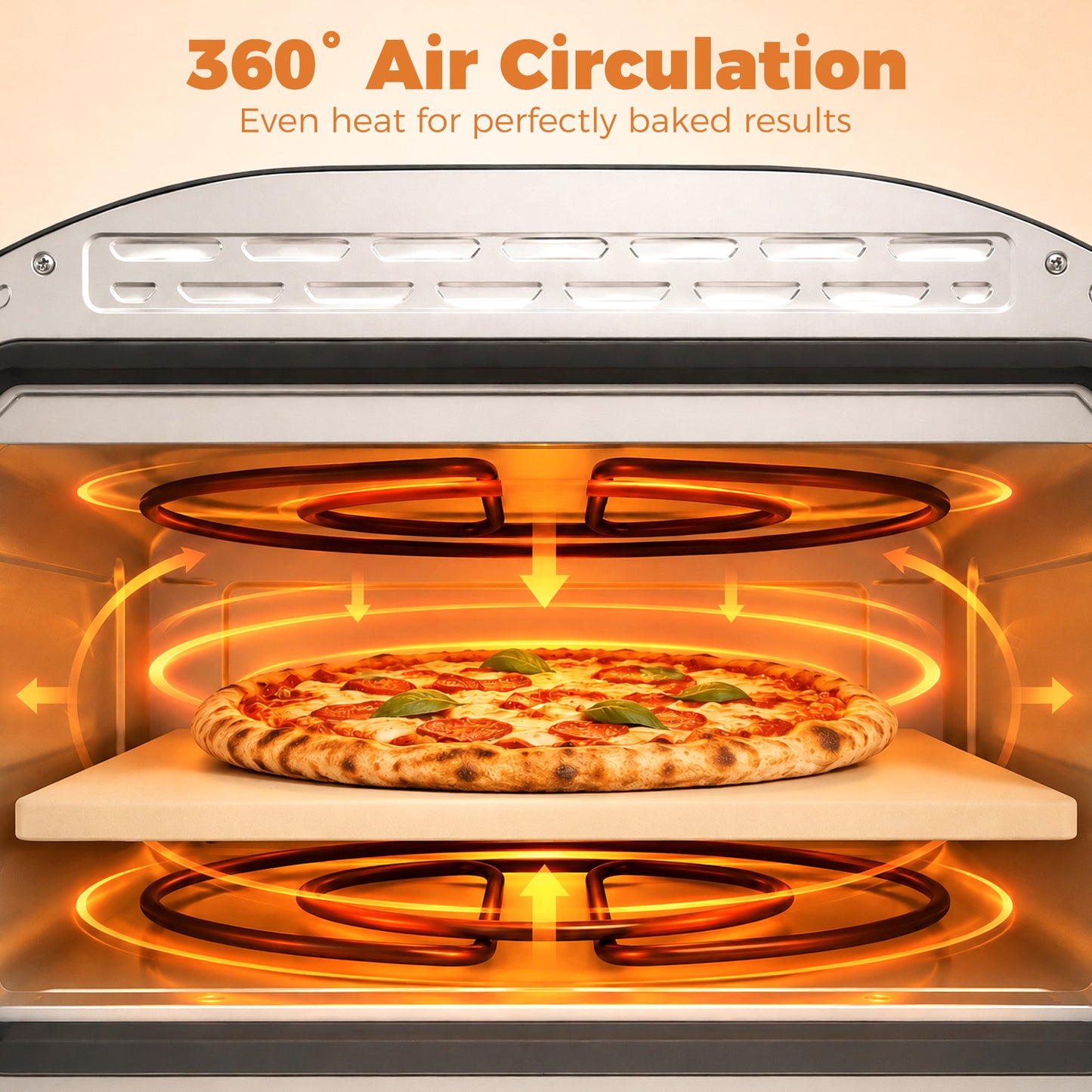 HOMCOM Electric Pizza Oven, Pizza Maker with 3 Knob Control and Ceramic Stone, Viewing Window, 2200W