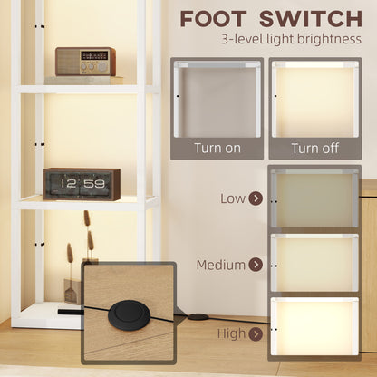 HOMCOM Four-Shelf Floor Lamp - White