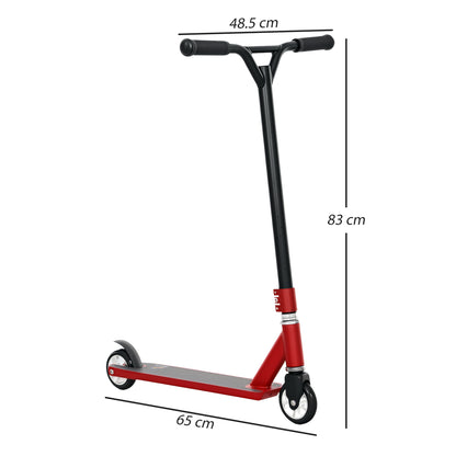 HOMCOM Stunt Scooter, 360° Entry Level Tricks Scooter w/ Lightweight Aluminium Deck and ABEC 7 Bearing, For Age 14+ Beginners, Red--ChewyGames-ChewyGames
