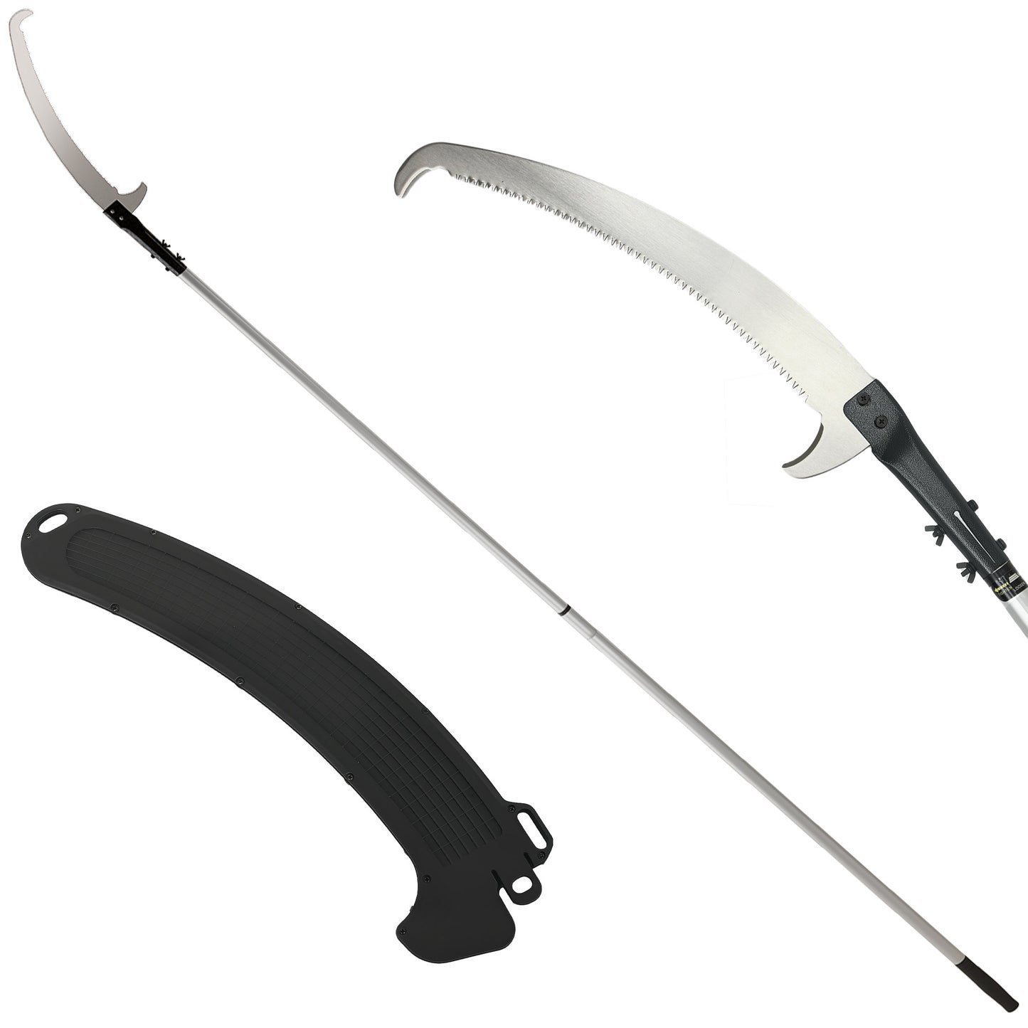 Outsunny Manual Pole Saw, 1.8-2.9 m Extendable Tree Pruner, Tree Lopper Long Reach Telescopic with Extendable Handle & 40 cm Saw for Tree Trimming