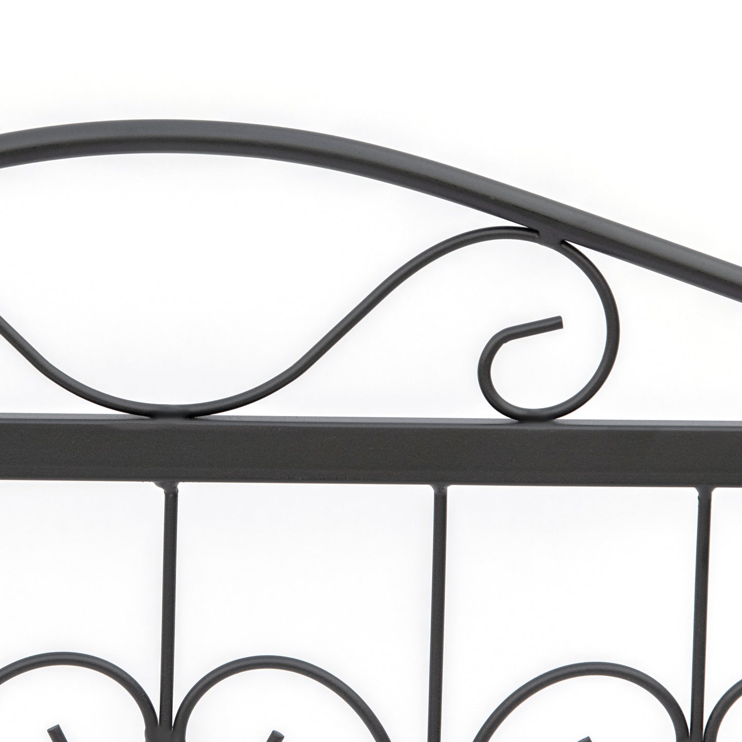Outsunny Decorative Garden Fencing, 8PCs Outdoor Picket Fence Panels, Rustproof Metal Wire Landscape Flower Bed Border Edging Animal Barrier, Black