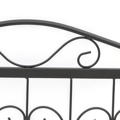 Outsunny Decorative Garden Fencing, 8PCs Outdoor Picket Fence Panels, Rustproof Metal Wire Landscape Flower Bed Border Edging Animal Barrier, Black