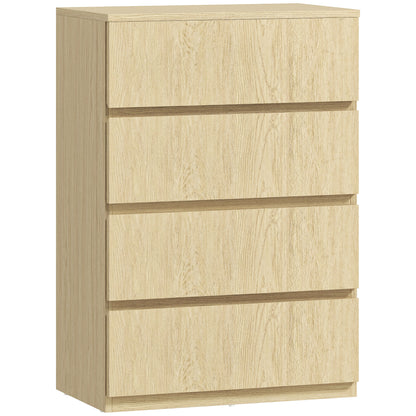 HOMCOM Chest of Drawers, 4-Drawer Storage Cabinets, Modern Dresser, Storage Drawer Unit for Bedroom