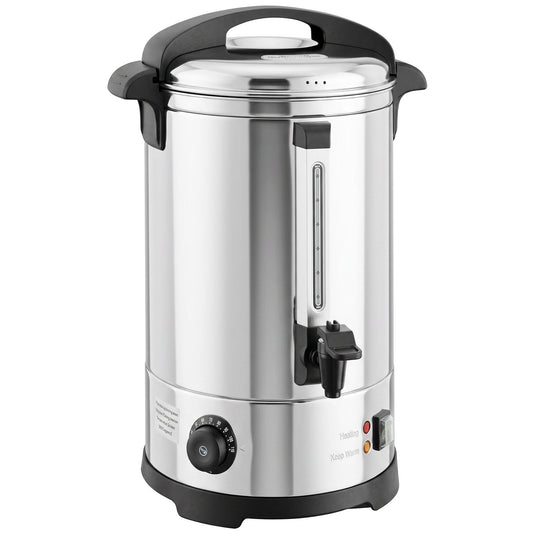HOMCOM 13L Catering Urn, 2500W Stainless Steel Hot Water Boiler Dispenser with Thermostat, Keep Warm Function and Easy Pour Tap