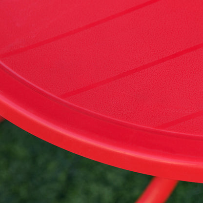 Outsunny Kids Folding Picnic Table Chair Set w/ Parasol, Red