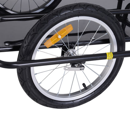 HOMCOM Bike Cargo Trailer Bicycle Trailer Cargo Storage Cart w/ Hitch Cycling Camping Luggage Storage Carrier Transport Steel Black
