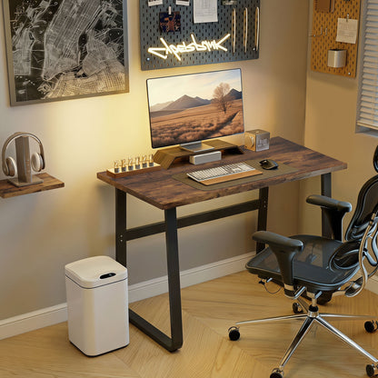 HOMCOM Industrial Writing Desk With Metal Legs, 100 x 58 x 74.5cm, Rustic Brown and Black
