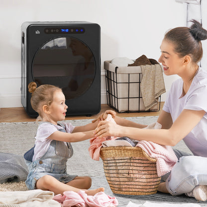 HOMCOM 4kg Compact 40-60℃  Tumble Dryer - Black