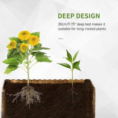 Outsunny 70L Raised Garden Bed, Wooden Rectangle Planter Box, Outdoor Herb Vegetable Flower Pot (80L x 33W x 30H cm)--ChewyGames-ChewyGames