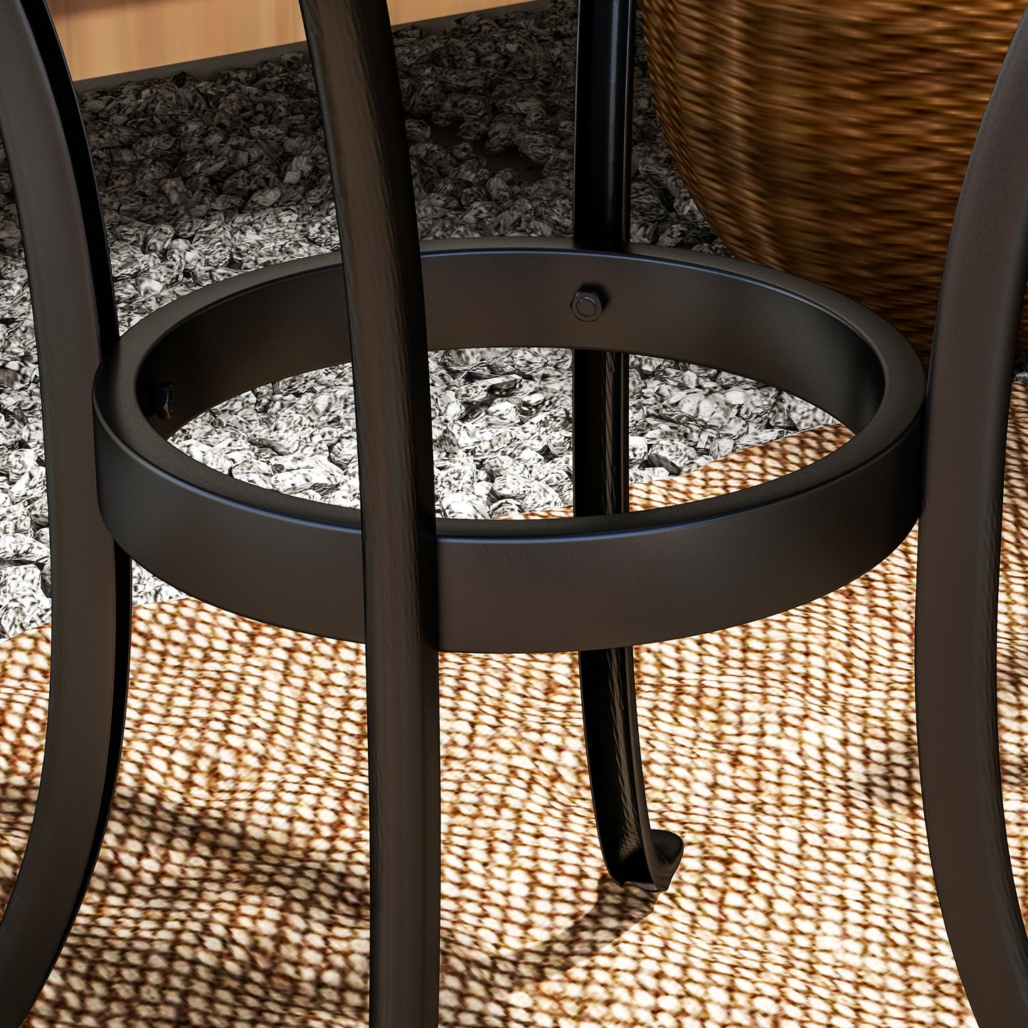 Outsunny Outdoor Garden Table, Cast Aluminium Patio End Table with Anti-slip Foot Pads for Garden, Patio, Balcony, 60 x 60 cm, Black