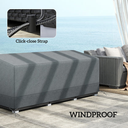 Outsunny Rectangular Patio Garden Furniture Cover Waterproof for 3 Seater Sofa Bistro Set, UV Resistant Protection 600D Oxford Fabric Rattan Lounge Clean Cover, 190 x 72 x 76cm, Grey