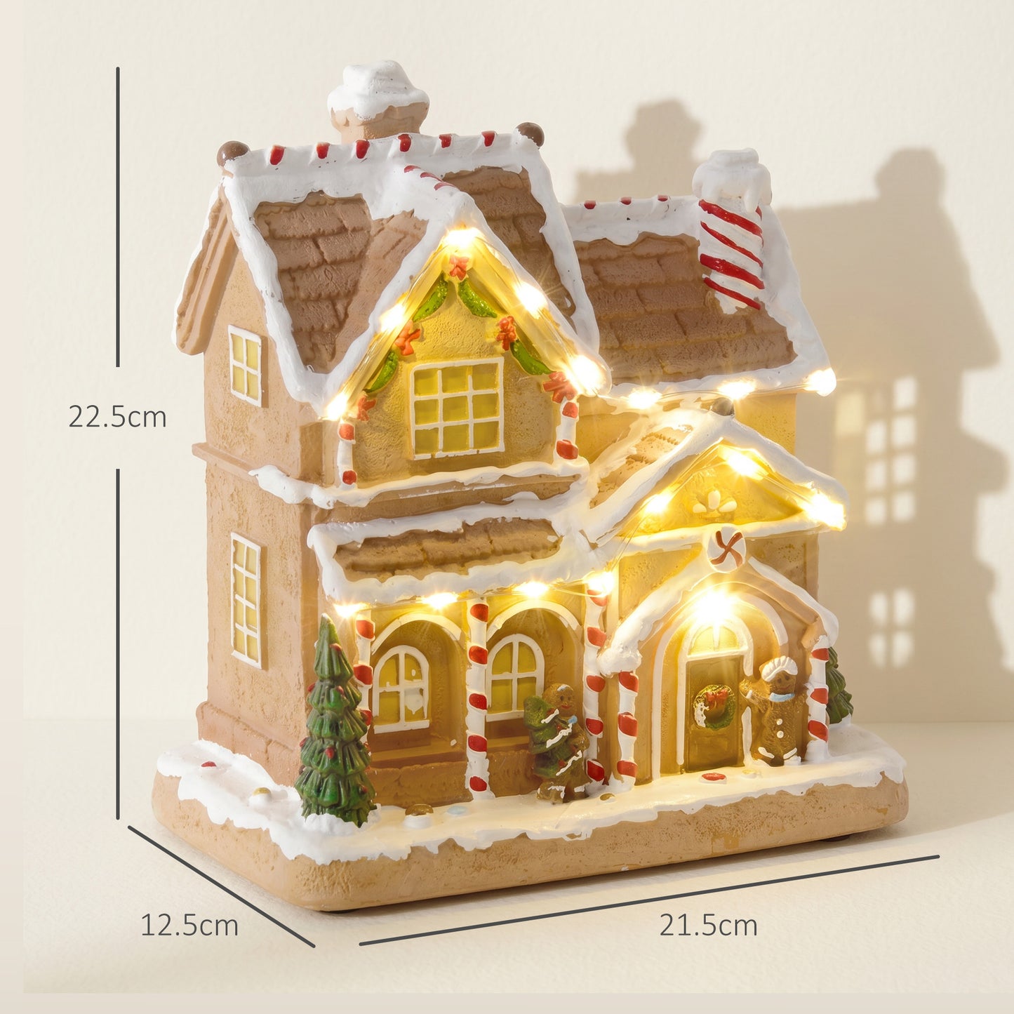 HOMCOM Gingerbread House Light & Music Christmas Decoration