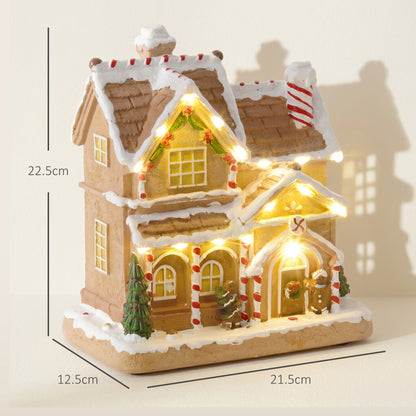 HOMCOM Gingerbread House Light & Music Christmas Decoration