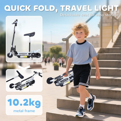 HOMCOM Foldable Powered Scooter with Adjustable Seat, Brake, Black