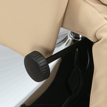 HOMCOM Adjustable Swivel Recliner, Manual Recliner Chair with Footrest, Padded Arms, PU Leather Upholstery, Beige