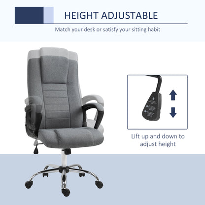Vinsetto Linen-Look Swivel Office Chair - Dark Grey