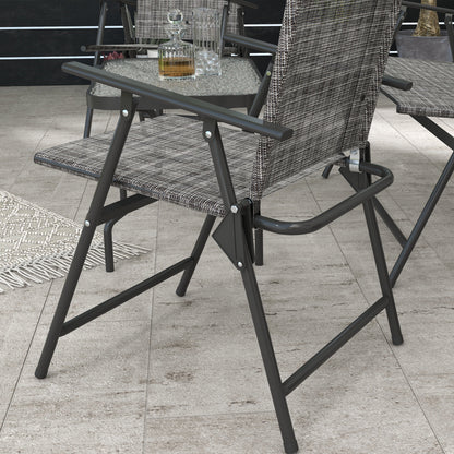Outsunny Four-Piece Metal Garden Sofa Set - Mixed Grey