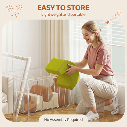 AIYAPLAY Toddlers Climbing Toys, 5-Piece Foam Climbing Blocks with Non-Slip Bottom, Washable Cover for Crawling or Building