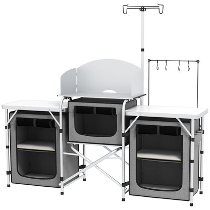 Outsunny Multi-Storage Portable Camping Kitchen, with Carry Bag