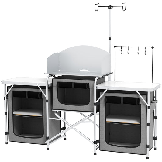 Outsunny Multi-Storage Portable Camping Kitchen, with Carry Bag