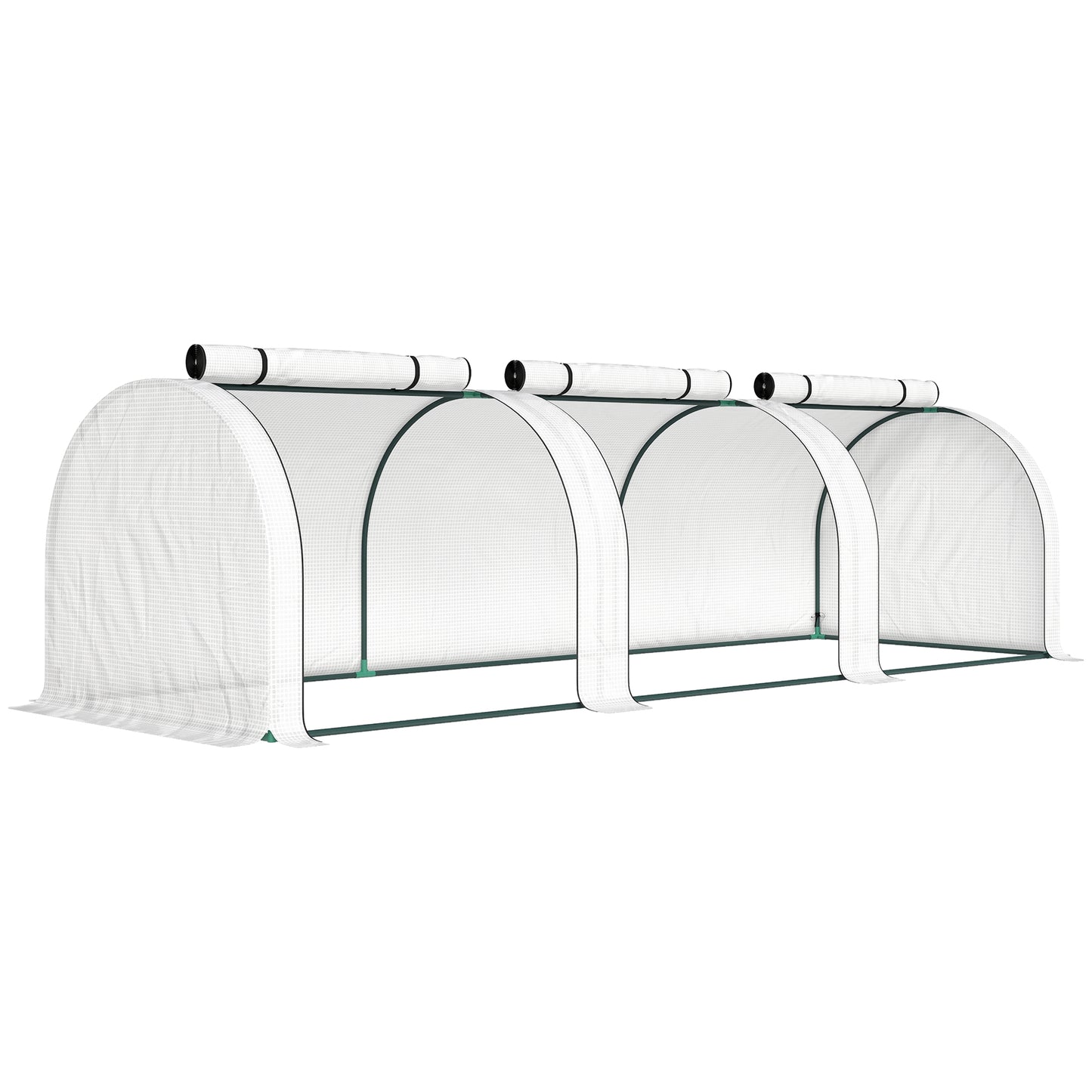 Outsunny 295  x 100 cm Low Tunnel Greenhouse - White
