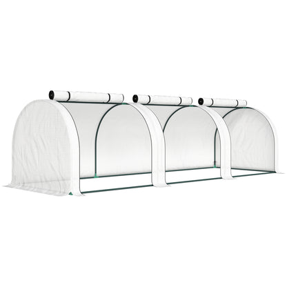 Outsunny 295  x 100 cm Low Tunnel Greenhouse - White