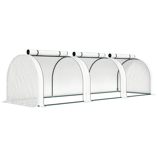 Outsunny 295  x 100 cm Low Tunnel Greenhouse - White