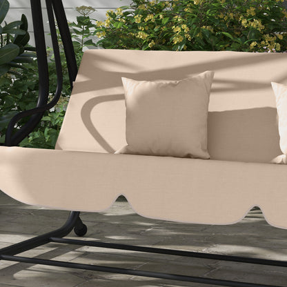 Outsunny Three-Person garden Swing Chair, with Adjustable Canopy - Light Brown