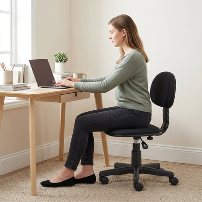 HOMCOM Small Armless Office Chair - Black