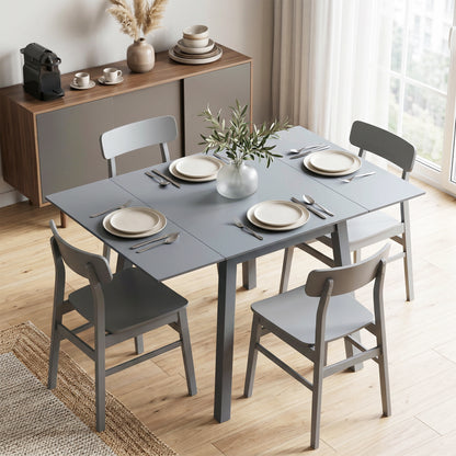 HOMCOM Solid Wood Folding Dining Table, Drop Leaf Table for 2-4 People,  Rectangle Kitchen Table