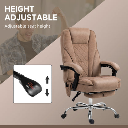 Vinsetto Massage Office Chair, Heated Reclining Computer Chair with Adjustable Height and Footrest, Brown--ChewyGames-ChewyGames