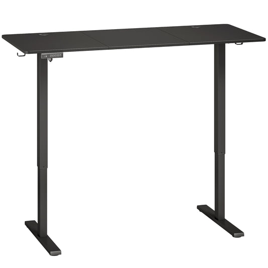 HOMCOM Standing Desk Memory Control Height Adjustable Desk 2 Cable Holes LED Display Sit Stand Desk Black