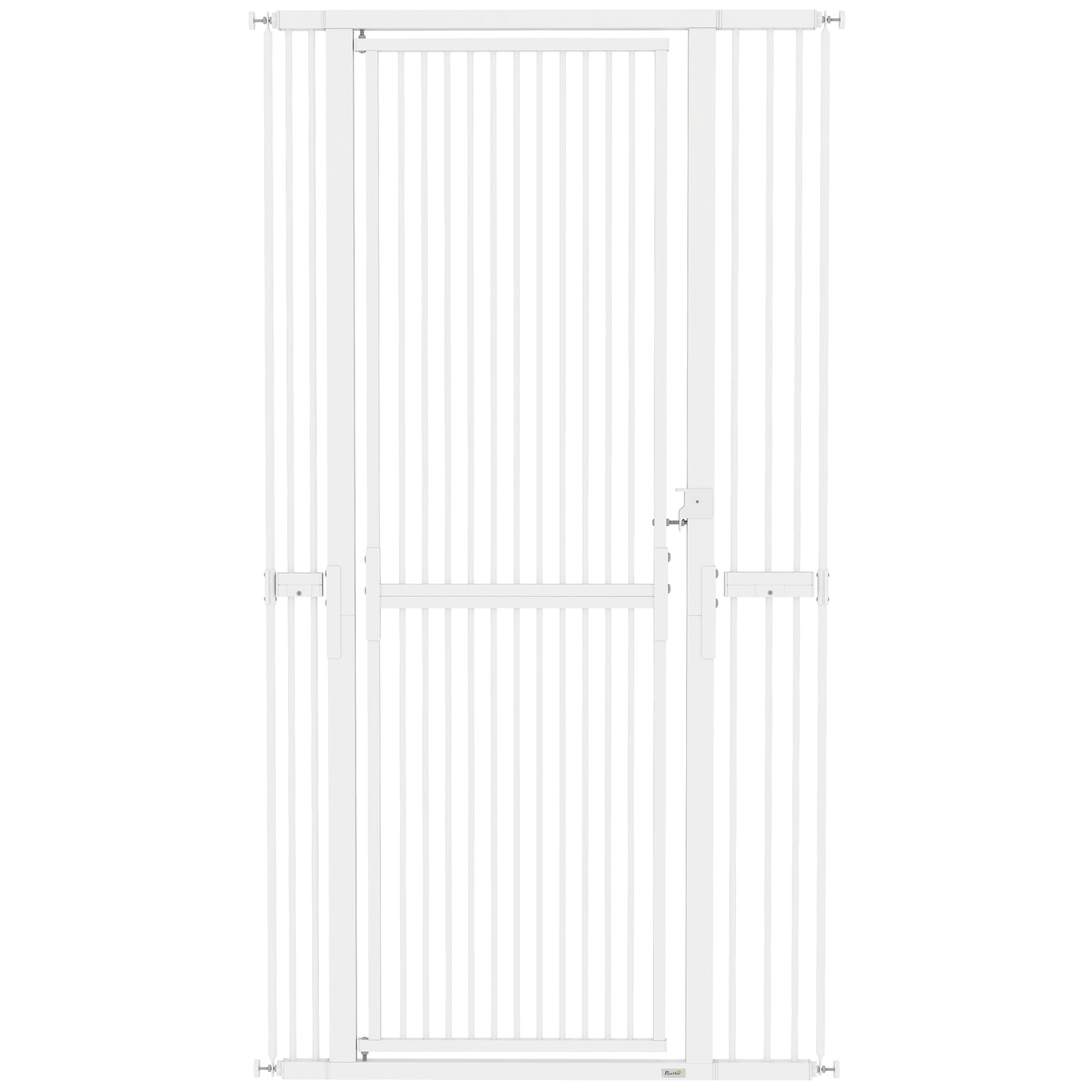 PawHut 180cm Extra Tall Pet Gate with 3.5 cm Narrow Gap, Pressure Mounted No Drilling Cat Gate for Doorways, 77-104cm Width