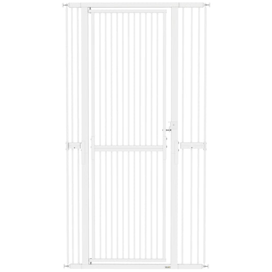 PawHut 180cm Extra Tall Pet Gate with 3.5 cm Narrow Gap, Pressure Mounted No Drilling Cat Gate for Doorways, 77-104cm Width