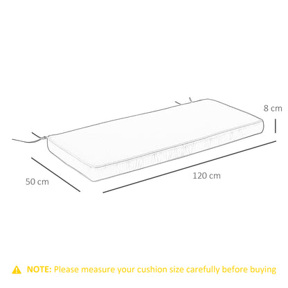 Outsunny 2 Seater Garden Bench Cushion -Light Grey