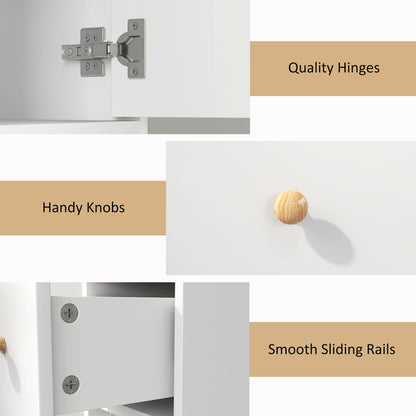 HOMCOM 178 cm Narrow Tall Bathroom Cabinet - White
