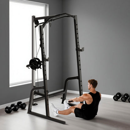 SPORTNOW Power Cage Power Rack with 15-Level Squat Rack, Cable Pulley System, Lat Pulldown & Pull Up Bar--ChewyGames-ChewyGames