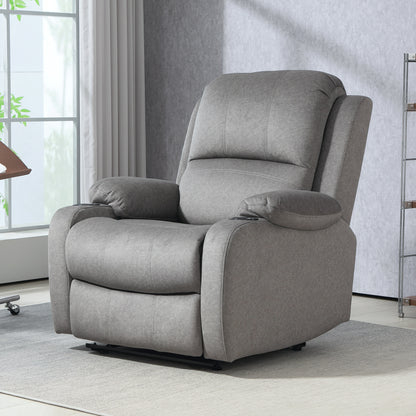 HOMCOM Microfibre Manual Reclining Armchair with 135° Recline Back and Footrest - Grey--ChewyGames-ChewyGames