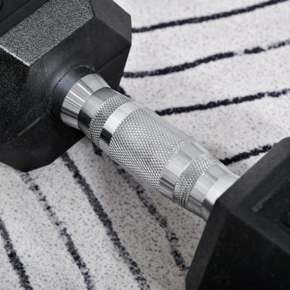 HOMCOM 2x10kg Hex Dumbbells Set Rubber Dumbbells Weight Lifting Equipment Fitness Home Gym--ChewyGames-ChewyGames