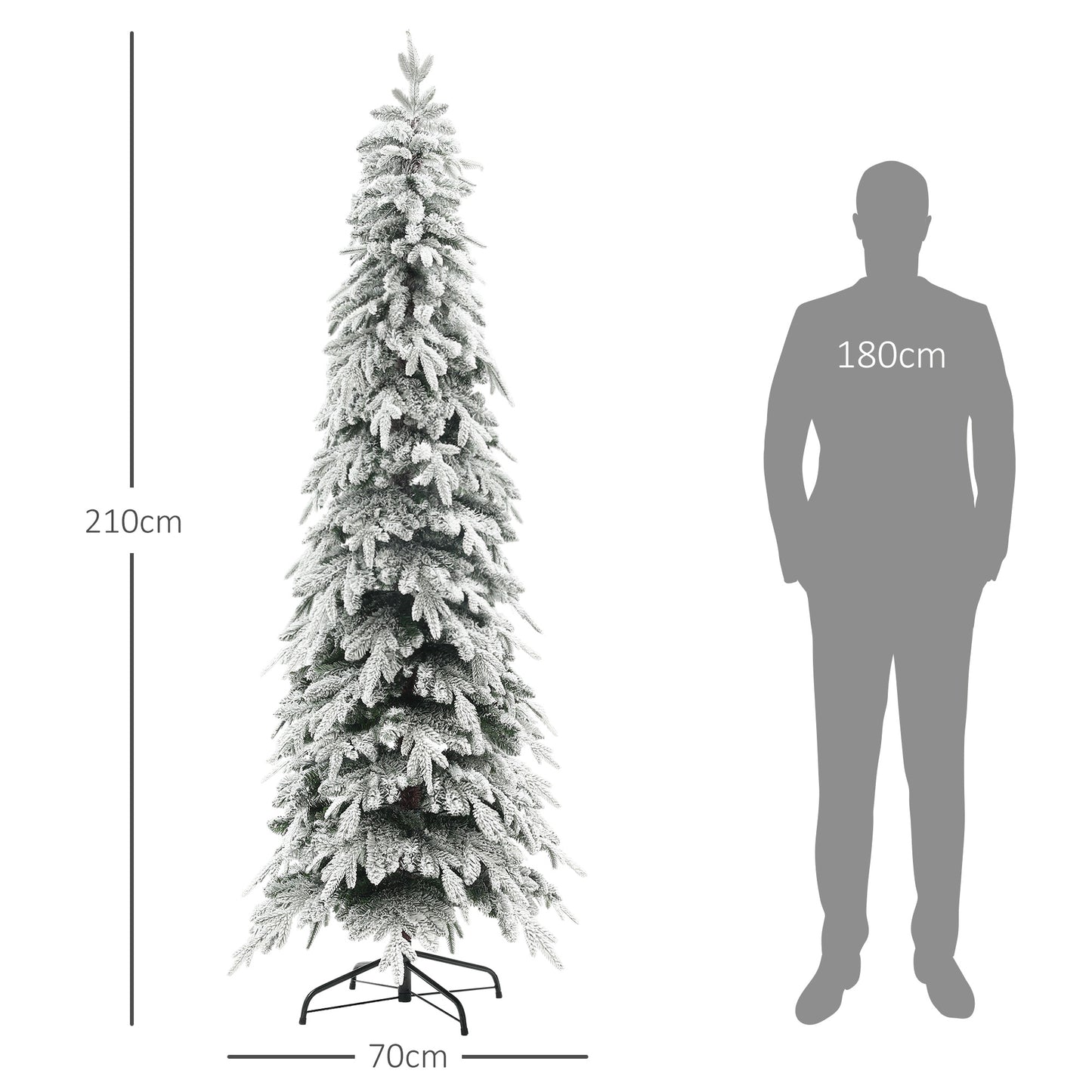 HOMCOM 7ft Snow-Covered Unlit Artificial Christmas Tree-Artificial Trees-ChewyGames-ChewyGames