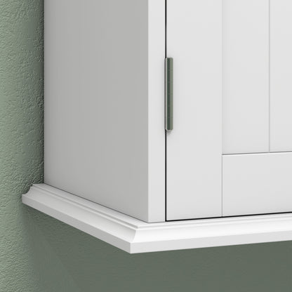 HOMCOM Bathroom Wall Cabinet, 3-Tier Wall-Mounted Bathroom Storage Cabinet with Adjustable Shelf, White