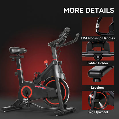 SPORTNOW Exercise Bike, Stationary Bike with Adjustable Magnetic Resistance, Indoor Cycling Equipment with LCD Display